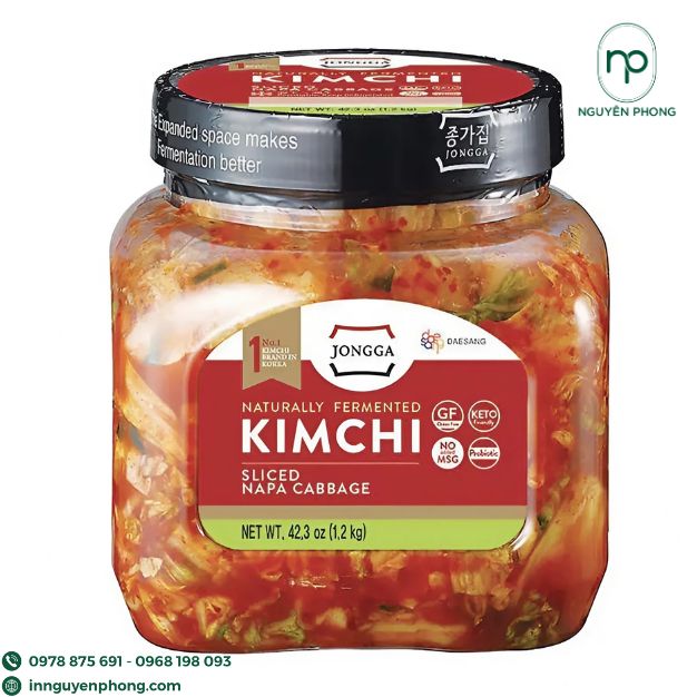 in tem nhãn kim chi bắt mắt